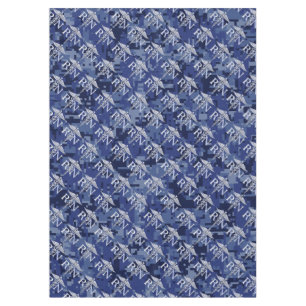 Registered Nurse RN Silber Caduceus Navy Blue Camo Tablecloth