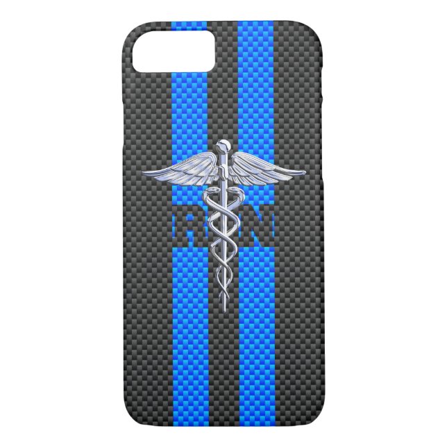 Registered Nurse RN Silver Caduceus Case-Mate iPhone Case (Back)