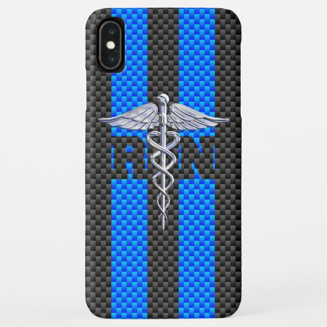 Registered Nurse RN Silver Caduceus Case-Mate iPhone Case (Back)