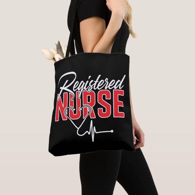 Registered Nurse RN Tote Bag (Close Up)