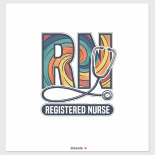 Registered Nurse RN Vintage Rainbow Vector Design_