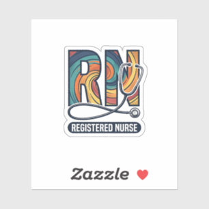 Registered Nurse RN Vintage Rainbow Vector Design_