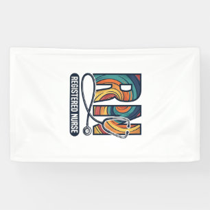 Registered Nurse RN Vintage Rainbow Vector Design_ Banner