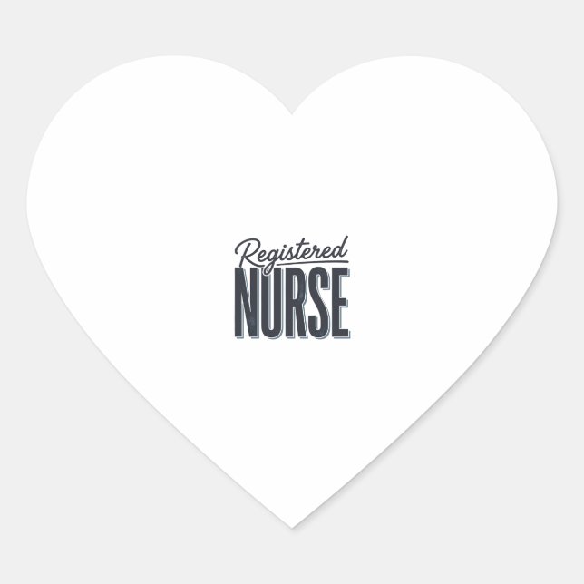 Registered Nurse Script Typography Vector Design_1 Heart Sticker (Front)