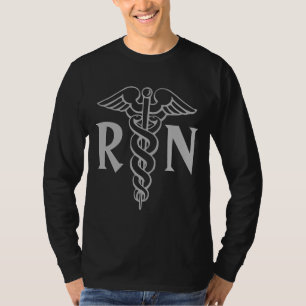 Registered nurse shirts RN with caduceus symbol