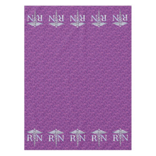Registered Nurse Silver Caduceus Pink Camouflage Tablecloth