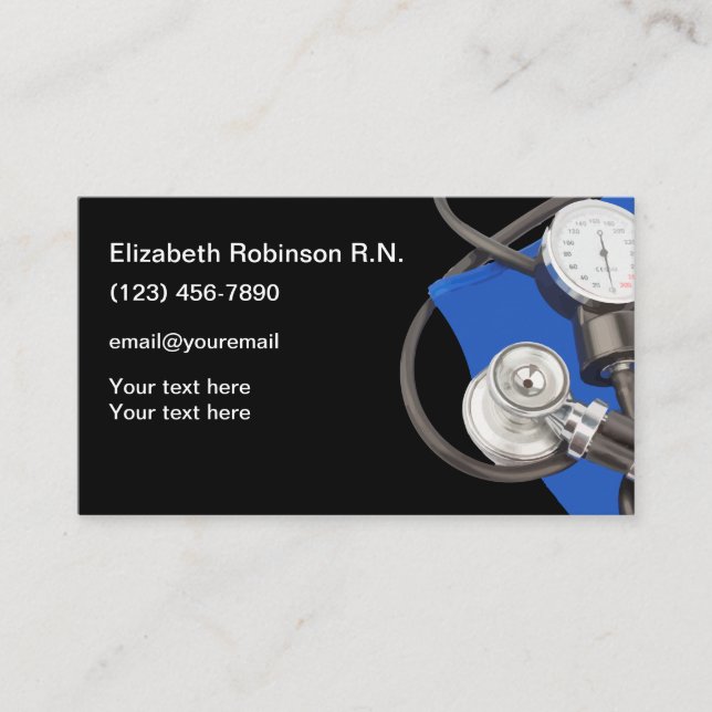 Registered Nurse Simple Business Cards (Front)