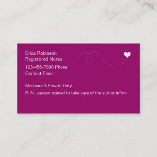 Registered Nurse Simple Business Cards