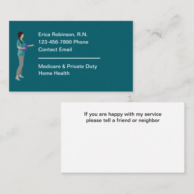 Registered Nurse Simple Medical Business Cards (Front/Back)
