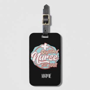 Registered Nurse since 2021 on multicolor  Luggage Tag