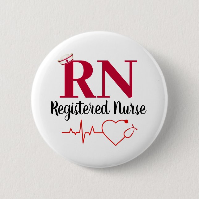 Registered Nurse Stethocope Pinback Button (Front)