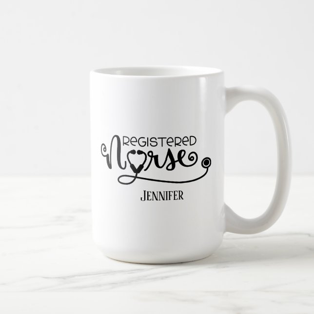 Registered Nurse Stethoscope Coffee Mug (Right)