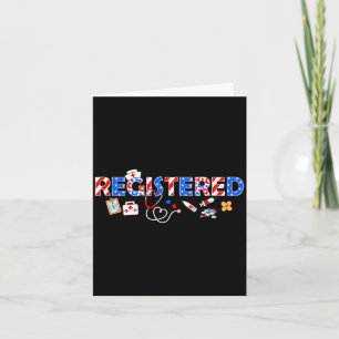 Registered nurse stethoscope memorial day 4th july card