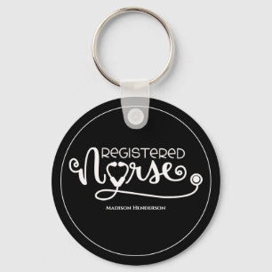Registered Nurse Stethoscope (RN)Personalized Key Ring