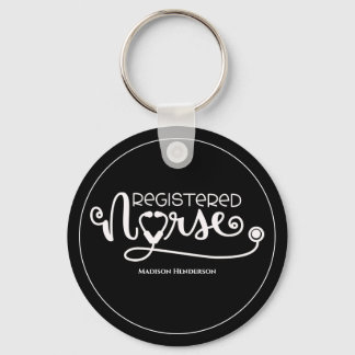 Registered Nurse Stethoscope (RN)Personalized Key Ring