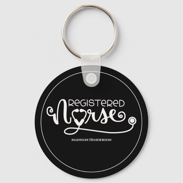  Registered Nurse Stethoscope (RN)Personalized   Key Ring (Front)