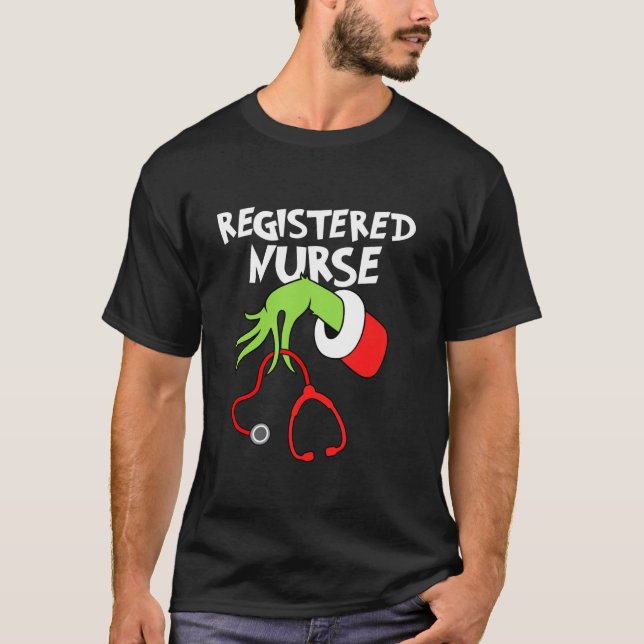 Registered Nurse Stethoscope Santa Christmas Xmas  T-Shirt (Front)