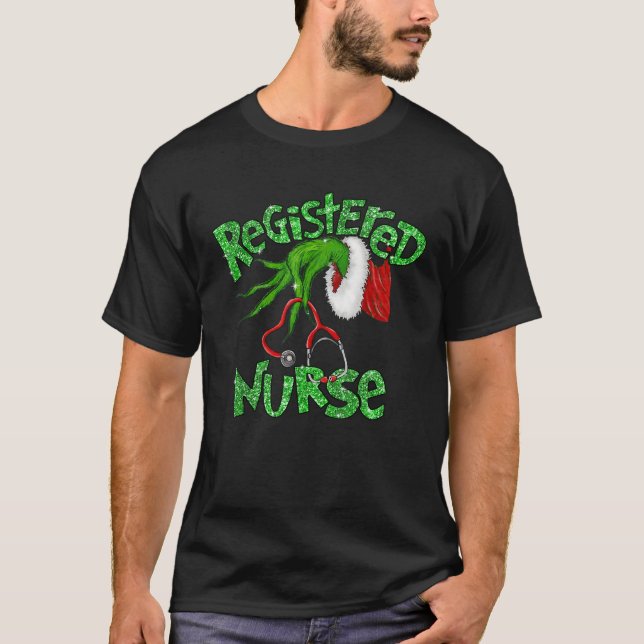 Registered Nurse Stethoscope Santa Elf Christmas X T-Shirt (Front)