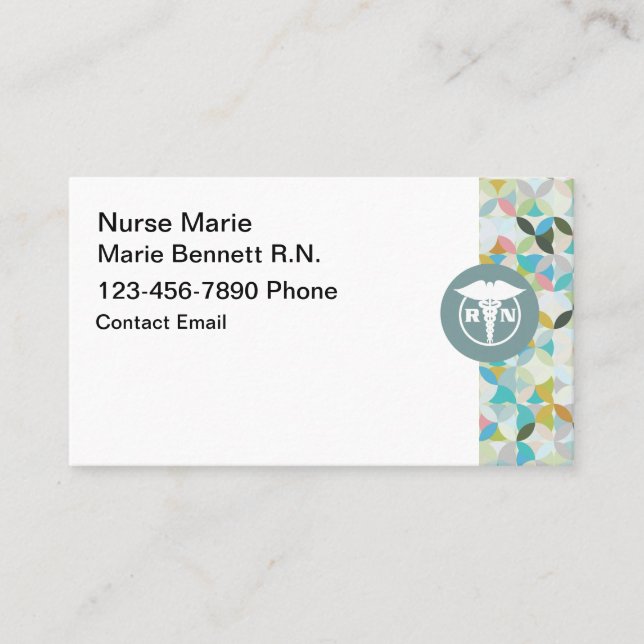 Registered Nurse Stylish Business Card Template (Front)