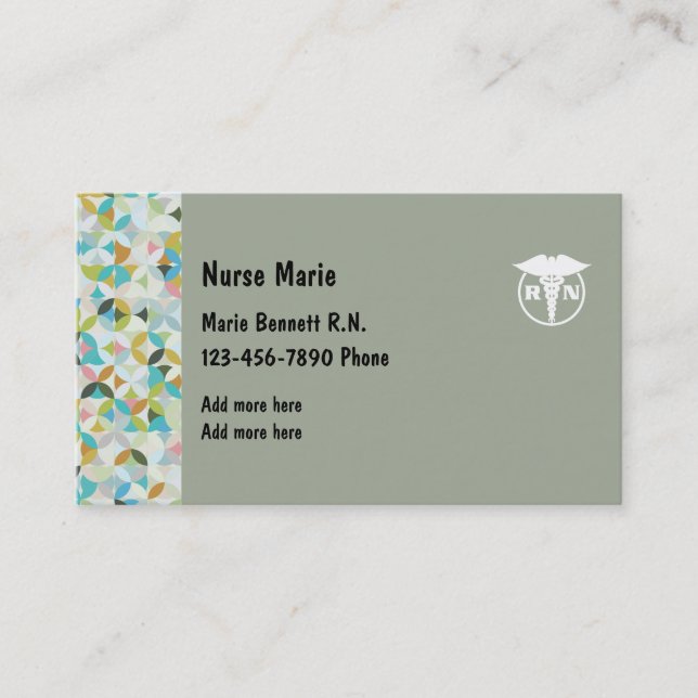 Registered Nurse Stylish Businesscards Business Card (Front)