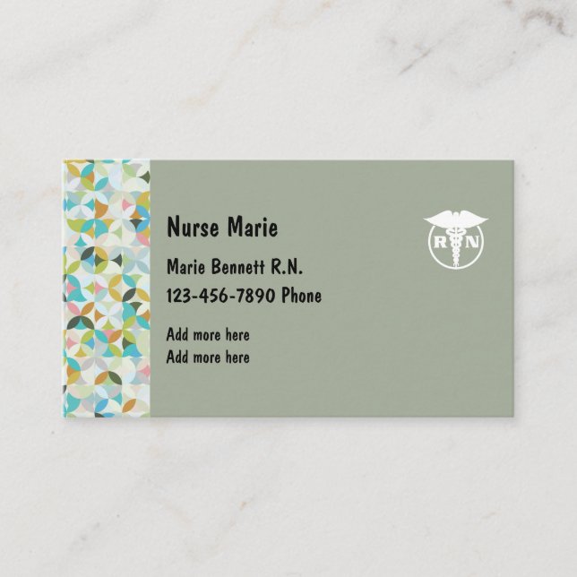 Registered Nurse Stylish Businesscards Business Card (Front)