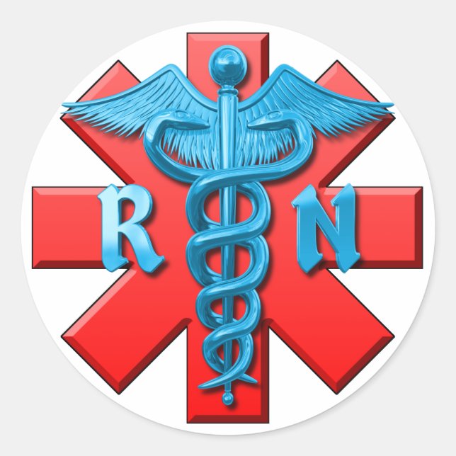 Registered Nurse Symbol Classic Round Sticker (Front)