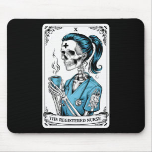 Registered Nurse Tarot Card Skeleton Nurse Hallowe Mouse Mat
