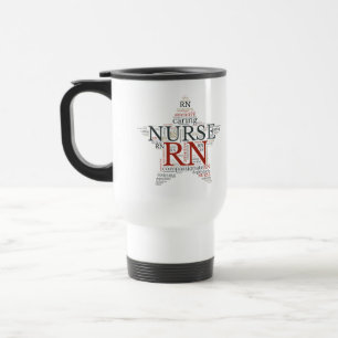 Registered Nurse Travel Mug   RN Star Word Art
