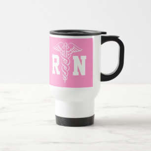 Registered Nurse travel mug   RN with caduceus