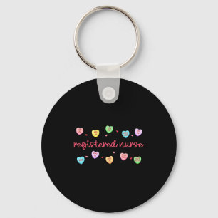 Registered Nurse Valentines Candy Heart Healthcare Key Ring
