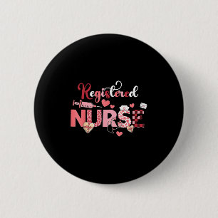 Registered Nurse Valentines Day Scrub Top Women Sc 6 Cm Round Badge