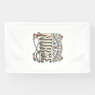 Registered Nurse Vintage Floral Typography Shirt D Banner