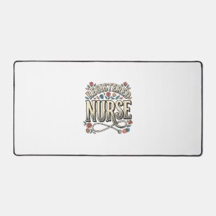 Registered Nurse Vintage Floral Typography Shirt D Desk Mat