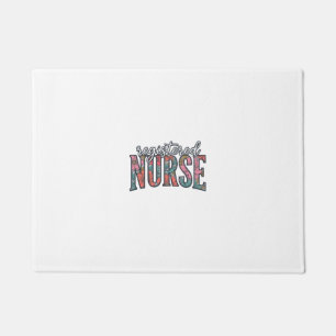 Registered Nurse Vintage Floral Typography Shirt D Doormat