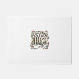 Registered Nurse Vintage Floral Typography Shirt D Doormat