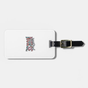 Registered Nurse Vintage Floral Typography Shirt D Luggage Tag