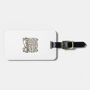 Registered Nurse Vintage Floral Typography Shirt D Luggage Tag