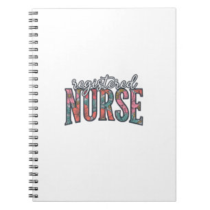 Registered Nurse Vintage Floral Typography Shirt D Notebook