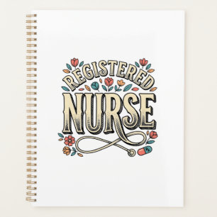Registered Nurse Vintage Floral Typography Shirt D Planner