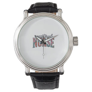 Registered Nurse Vintage Floral Typography Shirt D Watch