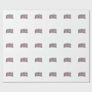 Registered Nurse Vintage Floral Typography Shirt D Wrapping Paper