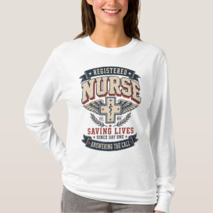 Registered Nurse Vintage Rod Of Asclepius Emblem T-Shirt