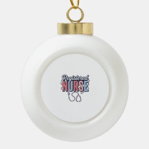 Registered Nurse Vintage Vector Shirt Design_1 Ceramic Ball Christmas Ornament