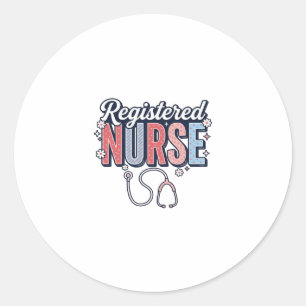 Registered Nurse Vintage Vector Shirt Design_1 Classic Round Sticker