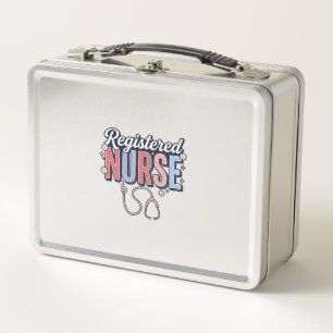 Registered Nurse Vintage Vector Shirt Design_1 Metal Lunch Box