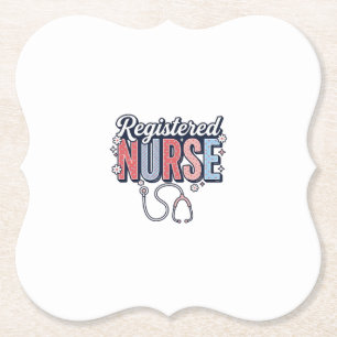 Registered Nurse Vintage Vector Shirt Design_1 Paper Coaster
