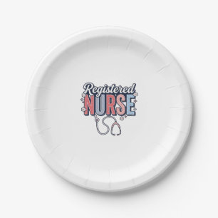 Registered Nurse Vintage Vector Shirt Design_1 Paper Plate