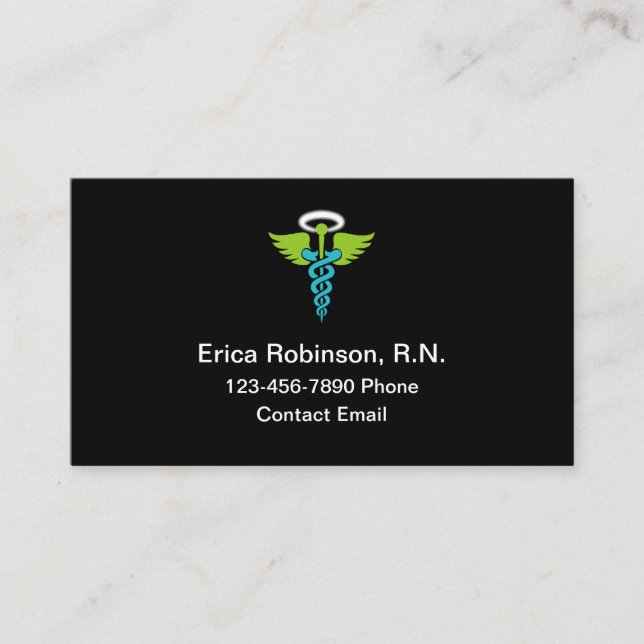 Registered Nurse Visiting Angel Medical  Business Card (Front)