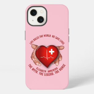 Registered Nurse With Red Heart In Hands iPhone 13 Case