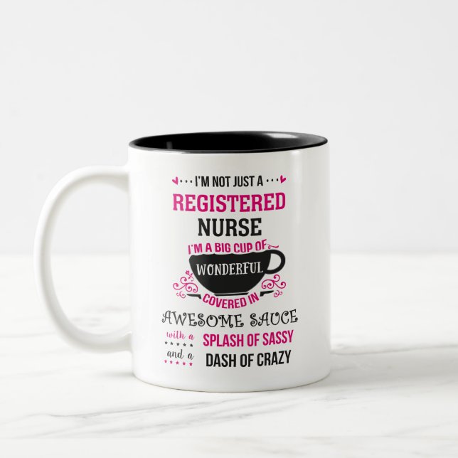 Registered Nurse Wonderful Awesome Sassy  Two-Tone Coffee Mug (Left)